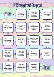 English Worksheet: Past Simple or Past Continuous board game