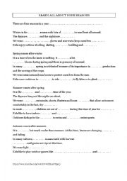 English Worksheet: Listening - Learn all about four seasons