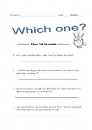 English Worksheet: Comparative/Superlative Riddles