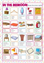English Worksheet: Bedroom Multiple Choice