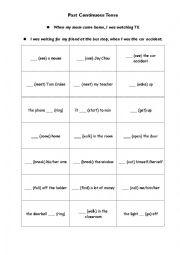 English Worksheet: Past Continuous Oral Practice
