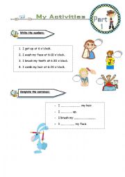 English Worksheet: daily activities