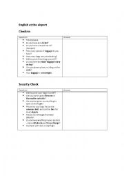 English Worksheet: English at the airport exercise 