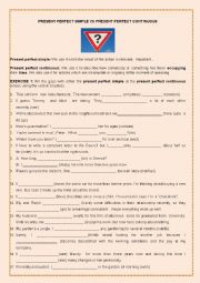 English Worksheet: PRESENT PERFECT SIMPLE VS PRESENT PERFECT CONTINUOUS