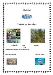 English Worksheet: HABITATS