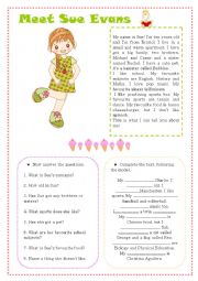 English Worksheet: Meet Sue Evans