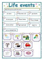 English Worksheet: Life events