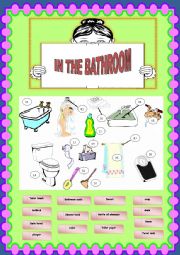 English Worksheet: In the bathroom