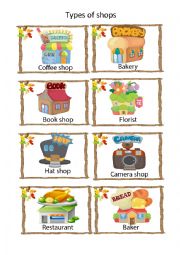 English Worksheet: Types of shop