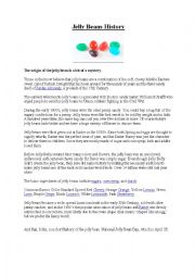 English Worksheet: Jelly Bean History with Jelly Belly Tasting