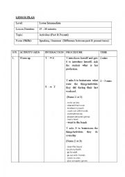 English Worksheet: Lesson Plan on grammar