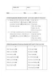 English Worksheet: Present simple test