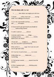 English Worksheet: a / an worksheeet