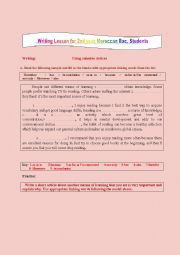 English Worksheet: Writing Lesson For 2nd Year Bac. Moroccan students
