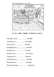 English Worksheet: Prepositions of place