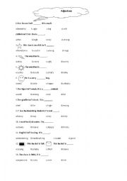 English Worksheet: adjectives test