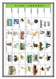 English Worksheet: ON THE FARM - January 2014 calendar