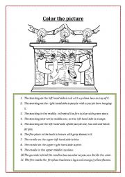 English Worksheet: Christmas-color the picture