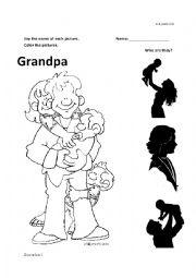 English Worksheet: Grandpa Kinder worksheet