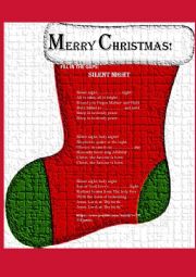 English Worksheet: Christmas Carol Silent Night
