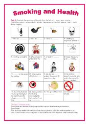 English Worksheet: 9th form module 3 lesson 2  Smoking and Health (part 1)