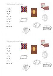 English Worksheet: home vocabulary