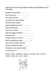 English Worksheet: RUDOLPH THE RED-NOSED REINDEER