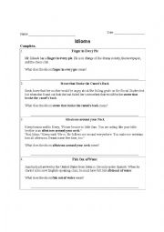 English Worksheet: Idioms