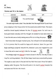 English Worksheet: Fox and the Eagle
