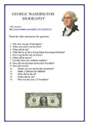 English Worksheet: George Washington - Biography  (Video Session)