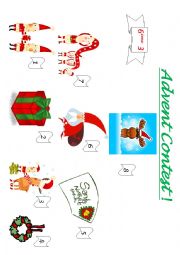 English Worksheet: an advent contest for the class