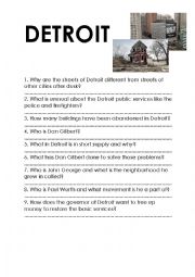 English Worksheet: CBS 60 minutes - Detroit