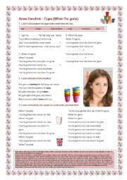 English Worksheet: Anna Kendrick - Cups (When Im gone) 