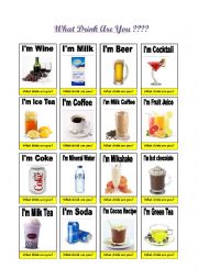 English Worksheet: What drink are you?