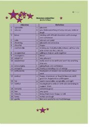 English Worksheet: Common adjectives 7  (agreeable to gentle)