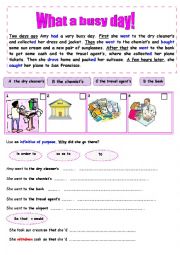 English Worksheet: infinitive of purpose  things to do before going on holiday.