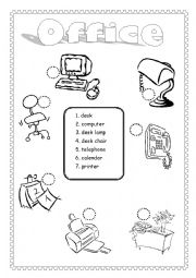 English Worksheet: Office Matching