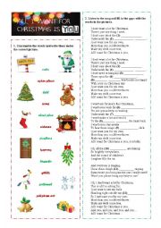 English Worksheet: All I want for Christmas