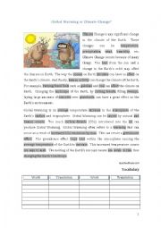 English Worksheet: Global Warming and Climate Change