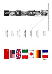 English Worksheet: Rulers of WWII matching exercise