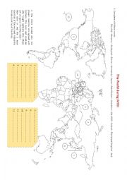 English Worksheet: Map of the world during WWII