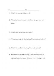 Short Story Peer Discussion Worksheet