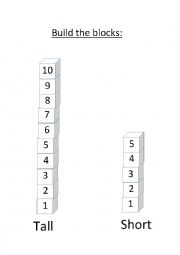 English Worksheet: Tall and short