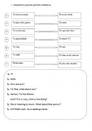 English Worksheet: present continuous