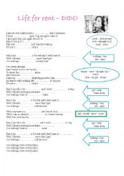 English Worksheet: Songs: Life for rent by DIDO and You give me something by James Morrison
