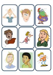 English Worksheet: Health problems cards part 1