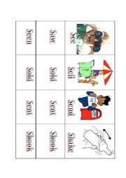 English Worksheet: 10 irregular verbs for memory game_part 1