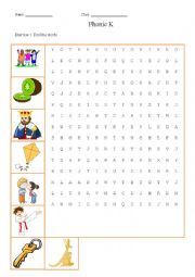 Letter K worksheet