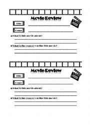 English Worksheet: Movie Review