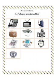 English Worksheet: machines worksheet